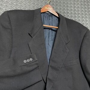 Vintage Giorgio Armani Le Collezioni Black‎ Cashmere 2 Button Blazer Jacket 44L